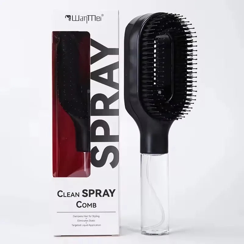 2-in-1 Haarkamm mit Sprühflasche – Kopfhautmassage & Styling | Nass & Trocken