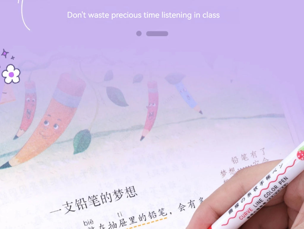 6 Teile/satz Blume Linie Form Highlighter Stift Roller Spitze Kurve Liner Marker Kawaii Koreanische Schreibwaren Schule Bürobedarf Geschenke