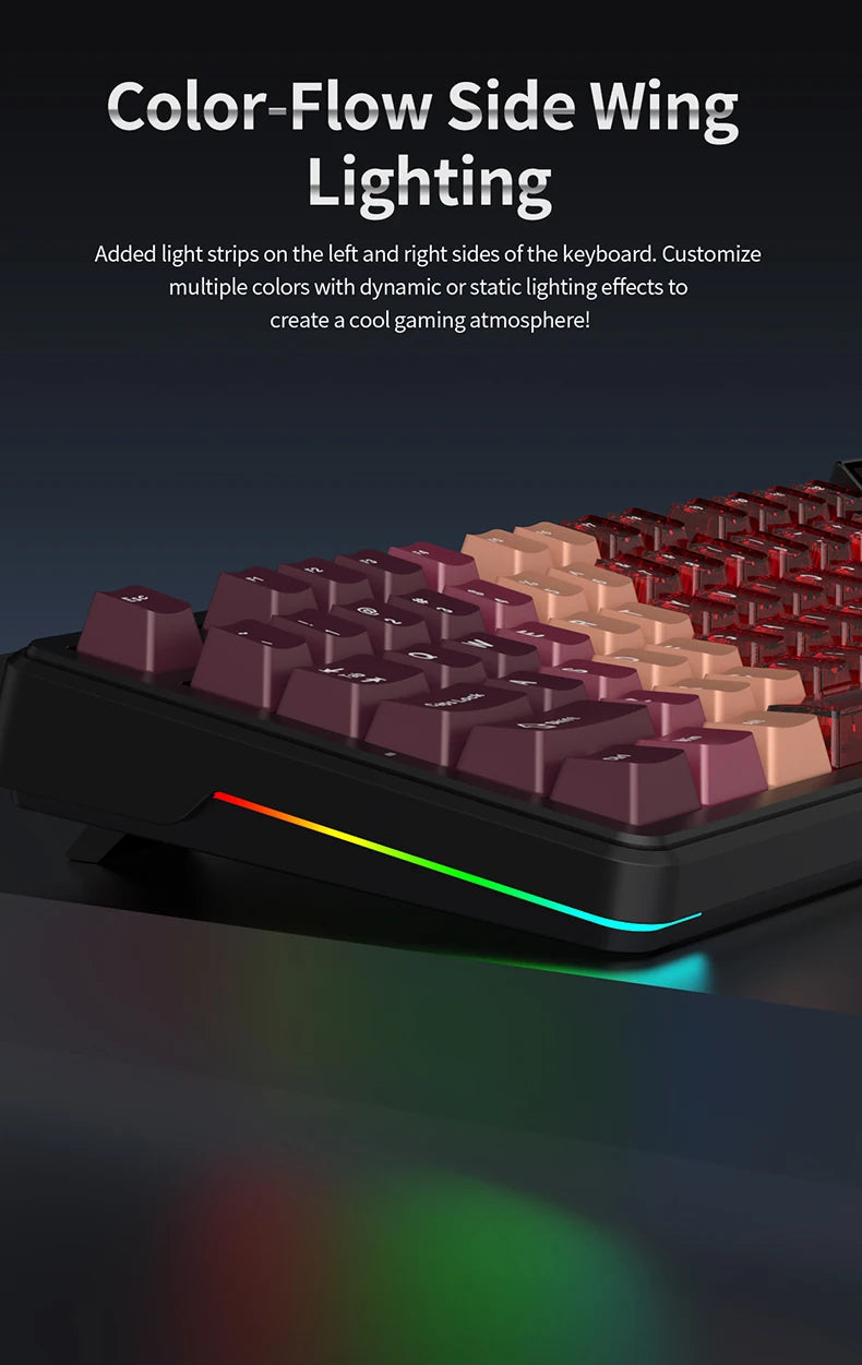 AJAZZ MK87 Drahtlose mechanische Tastatur 75 % Tri-Mode RGB PBT Tastenkappen Hot-Swap-Gaming-Tastaturdichtung 10000 mAh für Gamer PC/Mac