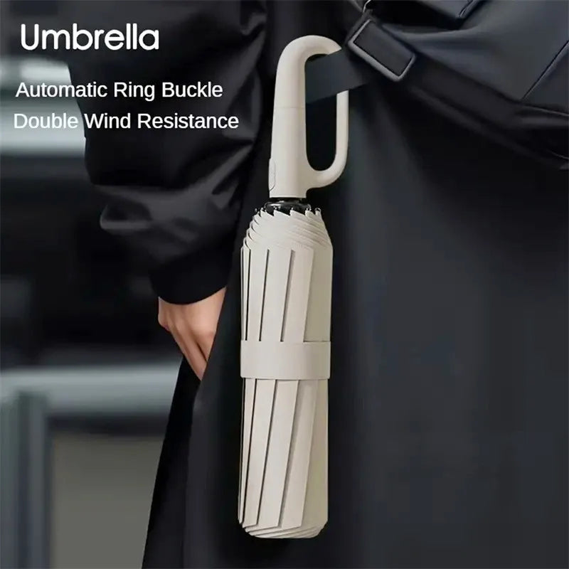 Vollautomatischer Faltbarer Regenschirm – 10 Speichen, UV-Schutz, Windfest, Ø106cm | Damen & Herren | 5 Farben
