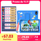 TABWEE K10 Kinder-Tablet 10'' Android 15, 4 GB RAM + 8 GB erweiterbar, 64 GB ROM, 5G WiFi, Widevine L1, 5000 mAh Kinder-Tablet-PC