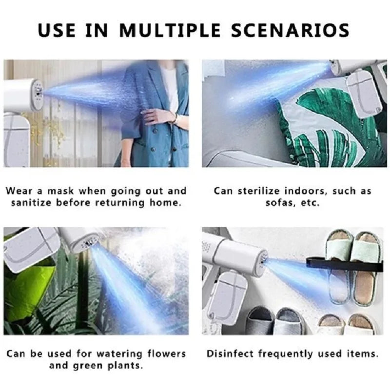 380 ml professionelle tragbare elektrische Nano-Sprühmaschine, kabelloses Alkohol-Desinfektionsmittel, Desinfektionsmittel, Nebelgerät, berührungslose Desinfektion