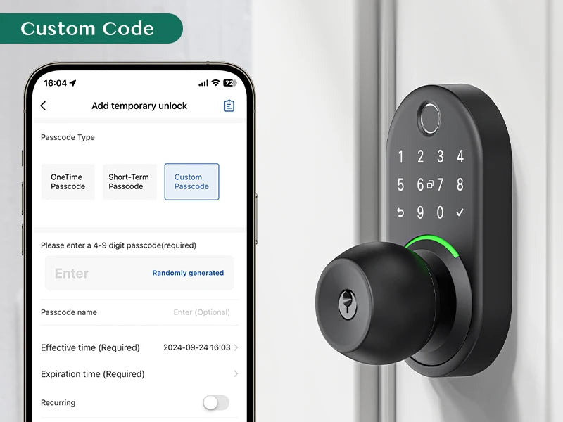 Intelligentes Tastatur-Türschloss mit Knopf, Yamiry-Digitalschloss mit schlüssellosem Zugang und Griff, elektronischer Fingerabdruckknopf für die Haustür, Gen