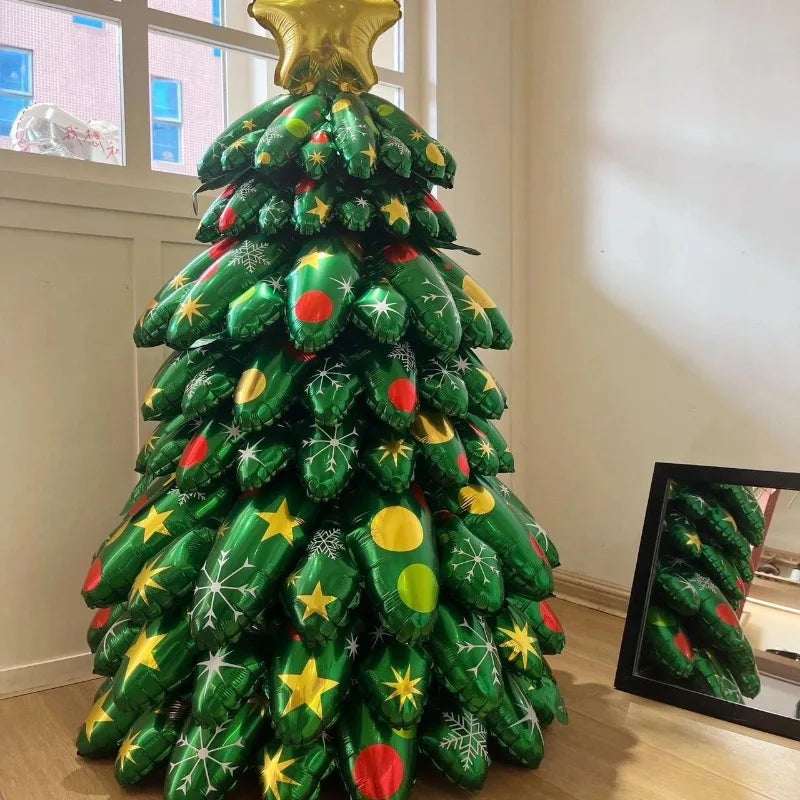 3D Große Weihnachtsbaum Luftballons Montieren Weihnachtsbaum Aluminiumfolie Ballon für Neujahr Party Home Decor Foto Requisiten Ornamente