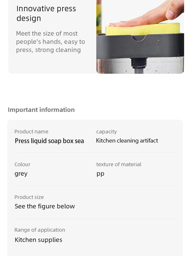 Küche Waschmittel Presse. Tragbare Seife Dispenser, Pak Sauber, Tuch Geschirrspülmittel, Topf Seife Spender, Reinigung Werkzeug