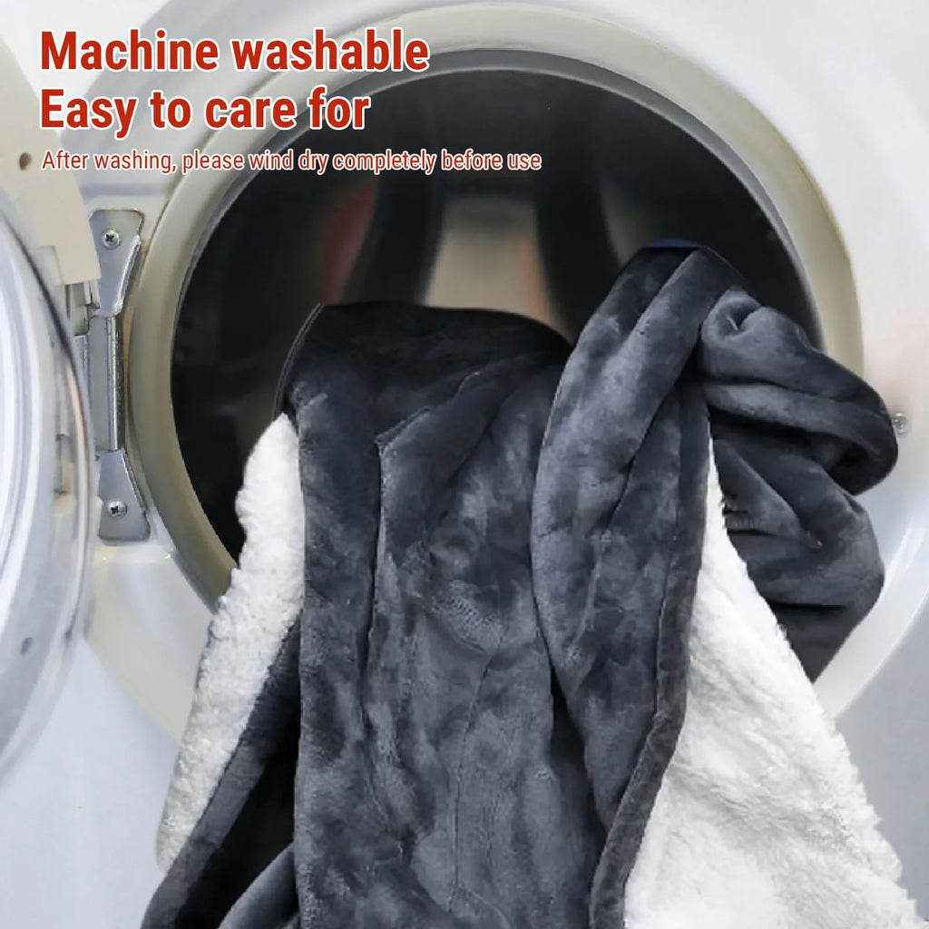 Heizdecke mit Ärmeln, Kapuze und Fußtasche, Flanell, 10 Heizstufen, elektrische tragbare Decke mit 3-Zeiterfassung, 127 x 70 Zoll