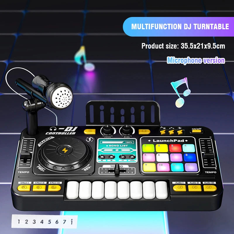 CONUSEA Kinder DJ-Mixer – Mikrofon, App-Steuerung, Klaviertastatur, 3–12 Jahre