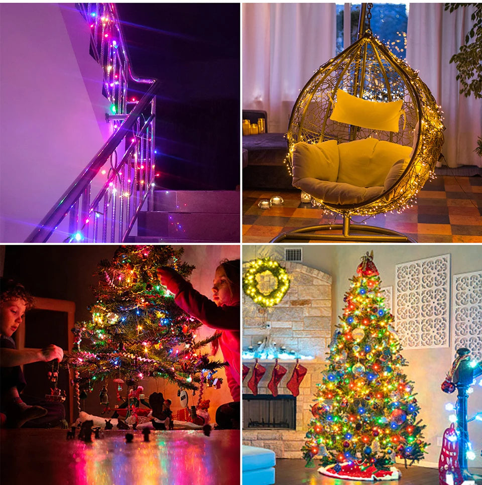 10m 20m 30m 50m Hochzeitsfeiertag Weihnachtsgirlande Dekoration Beleuchtung LED String Lichterketten mit EU-Netz stecker für Wohnkultur