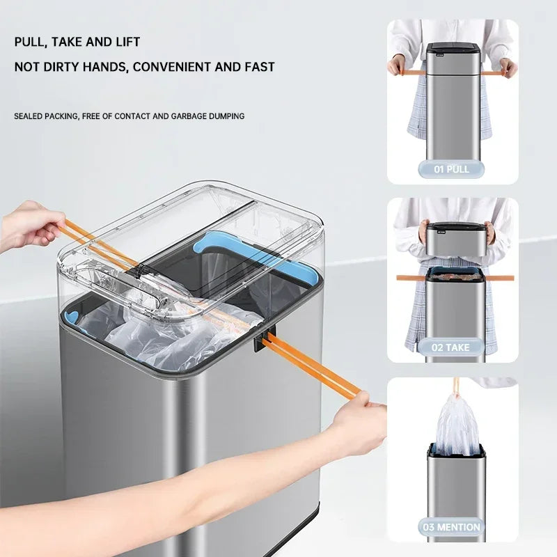 9/15/20/30/40/50/60 Mülltonne Große kapazität Edelstahl Smart Sensor Mülleimer Automatische Abfall Bins Küche Mülleimer