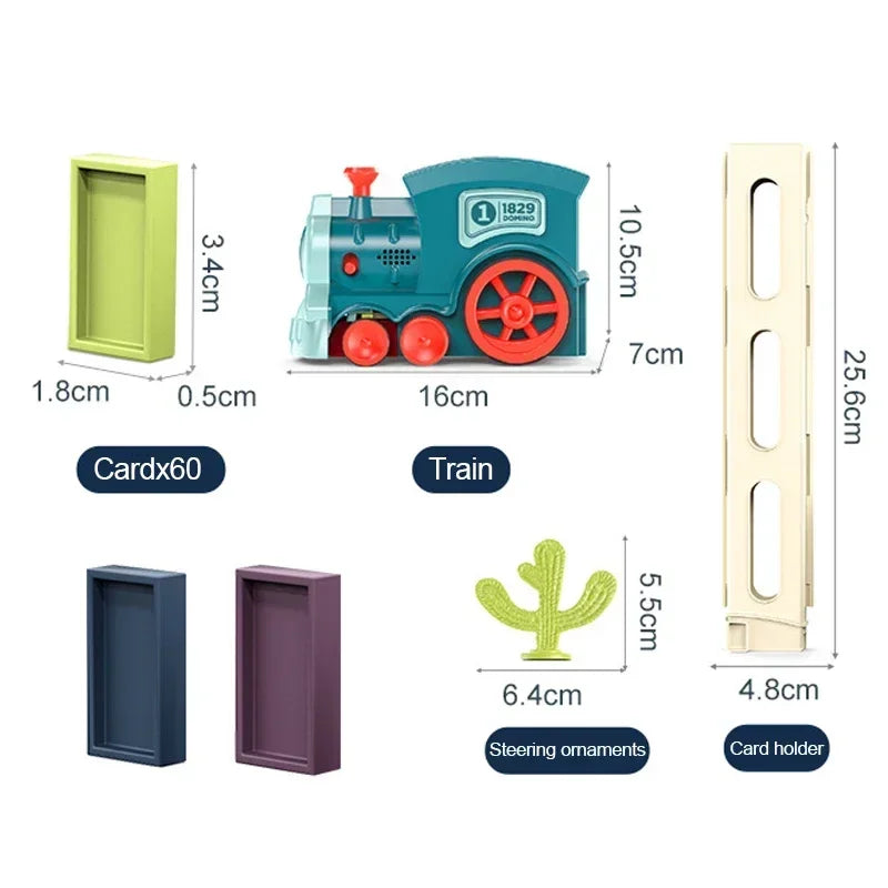 Automatische Verlegung Domino Zug Elektrische Auto Ziegel Blöcke Kits Kreative Spiele Intelligenz Pädagogisches DIY Spielzeug Kinder Geburtstag Geschenk