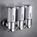 Manueller Flüssigseifenspender, doppelt/dreifach, 500 ml, Wandmontage, Shampoo-Behälter, Seifen- und Gelspender, Badezimmerzubehör