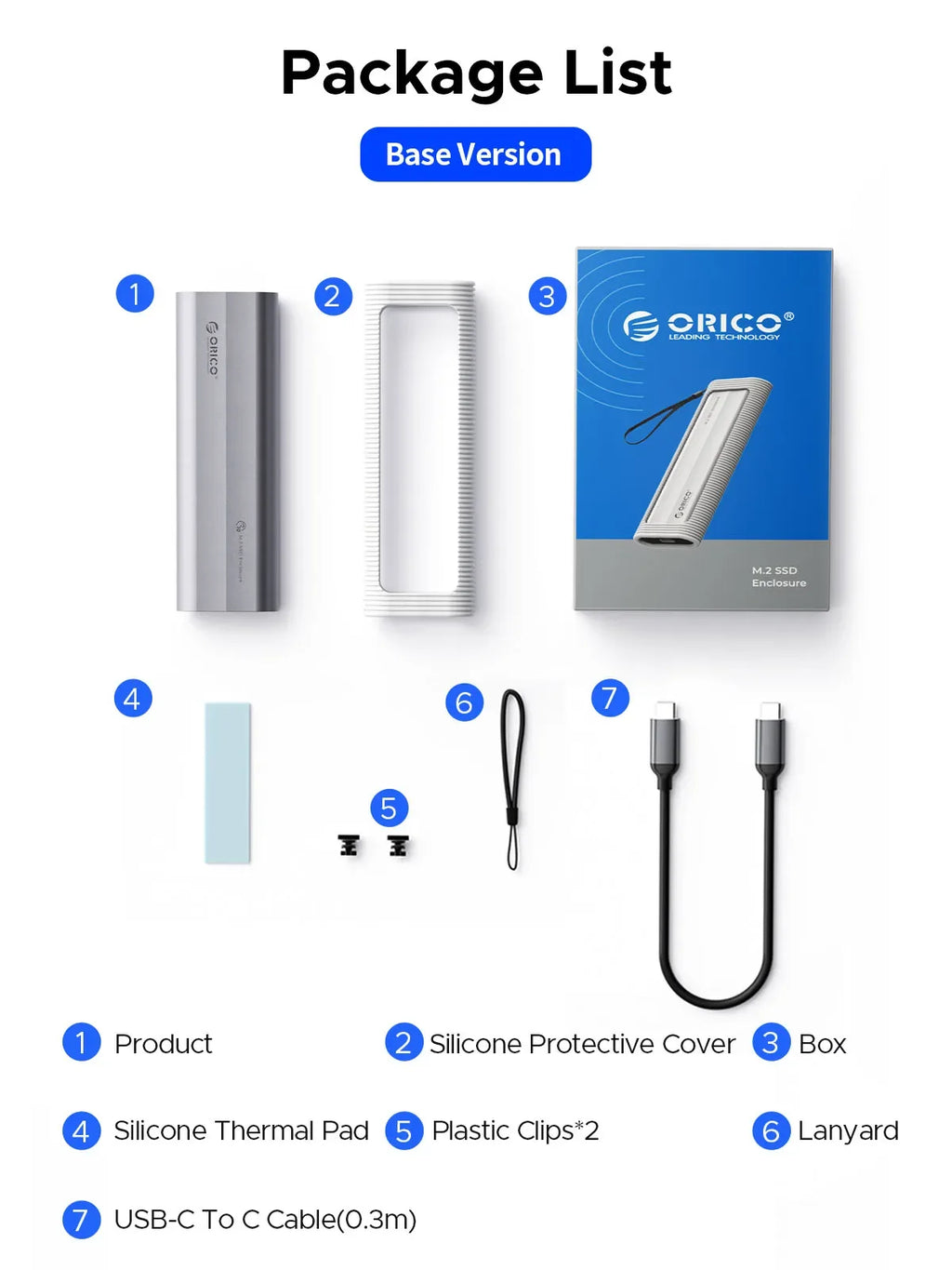 ORICO M.2 NVMe SATA SSD-Gehäuse, werkzeugloses USB, extern, 10 Gbit/s, M.2 NVMe-zu-USB-Adapter, unterstützt UASP für PCIe NVMe und SATA SSD