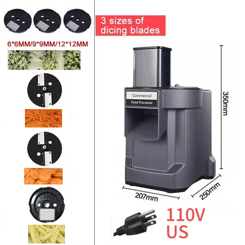 Elektrischer Gemüseschneider 3-in-1 – Multifunktionale Schneidmaschine für Küche & Gastronomie