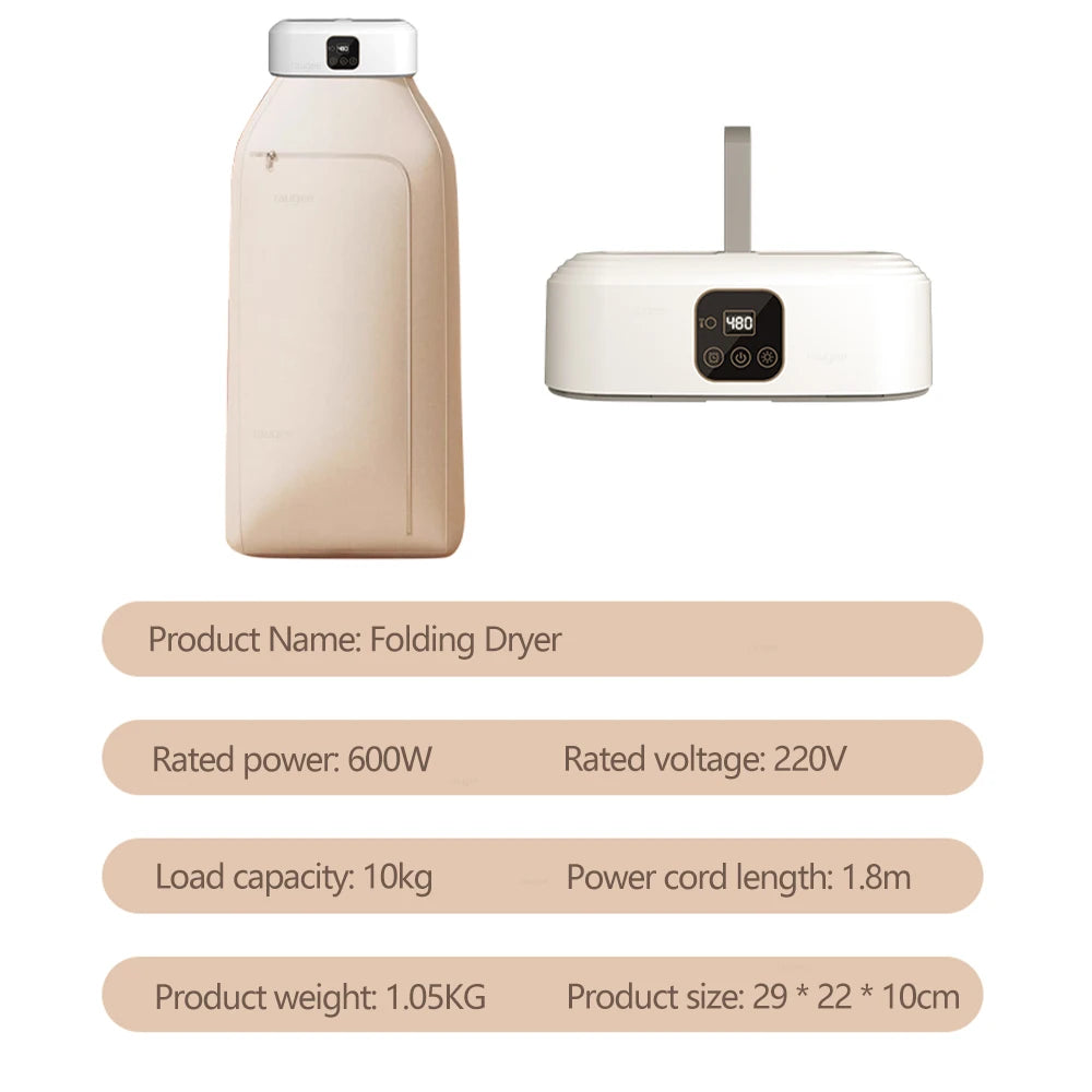 Tragbarer Wäschetrockner, zusammenklappbarer elektrischer Wäschetrockner, faltbarer Wäschetrockner, UV-Sterilisation, elektrischer tragbarer Wäschetrockner