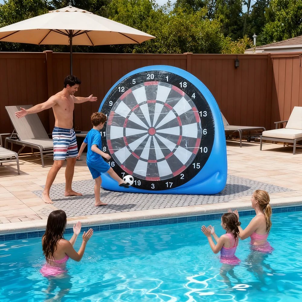 Wonflex Aufblasbare Zielscheibenmatte & Wurfspiel - PVC, Fuer Drinnen & Draussen, Ab 14 Jahren | Fussball & Dart | Familienspiel
