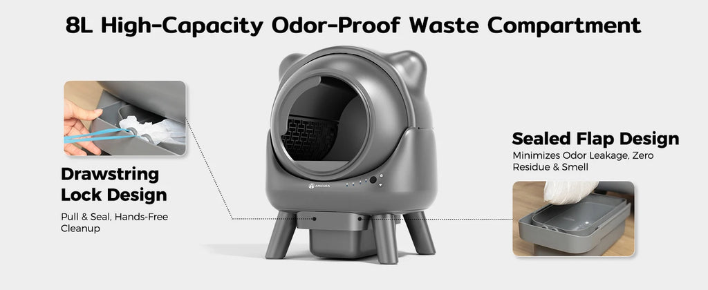 Amicura Cura X1 Automatische Katzentoilette, selbstreinigend, mit App-Steuerung, Sicherheitssensor, leicht zu reinigendes elektrisches Katzentoilett