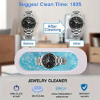 Machine de nettoyage de lunettes à ultrasons 45 kHz, nettoyeur de bijoux à ultrasons haute fréquence pour bijoux
