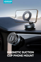 Joyroom Faltbarer magnetischer Autotelefonhalter, 360°-Drehung, Saugnapf-Autotelefonhalterung für iPhone 16-12 Serie 4,7-7'' Telefone