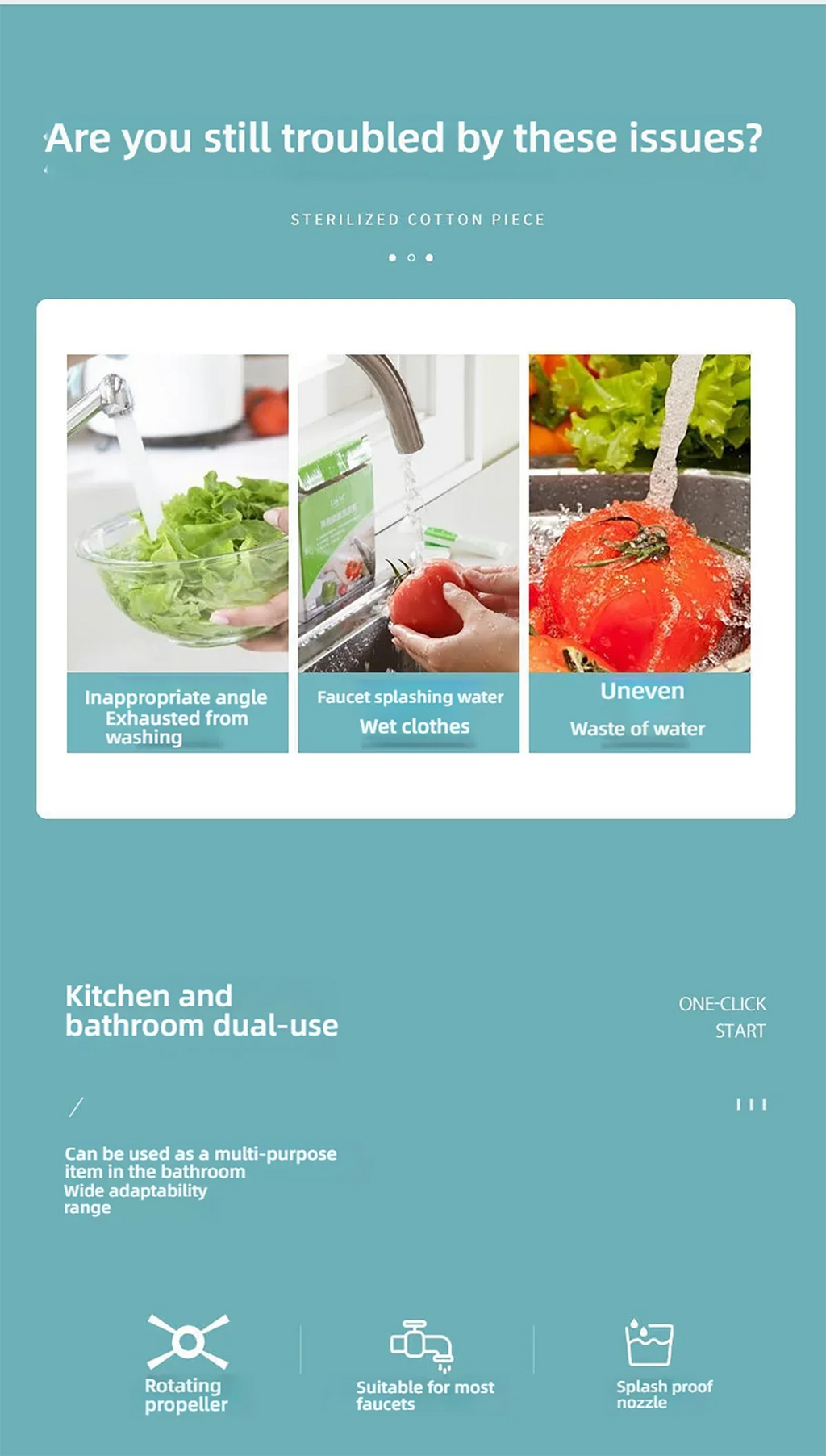 6-lagiger Wasserhahn-Wasserfilter, Wasserhahn-Reiniger 360 °   Drehbare Kokosnusskohle-Düse für Wasserhahn, Küche, Haushaltswasserfilter