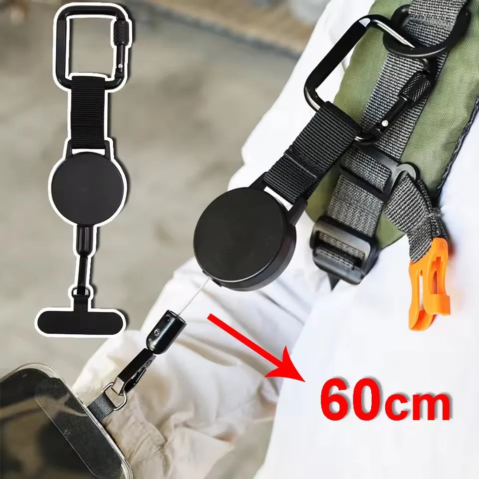 Einziehbarer Smartphone-Sicherheitshalter – Anti-Diebstahl mit Karabiner