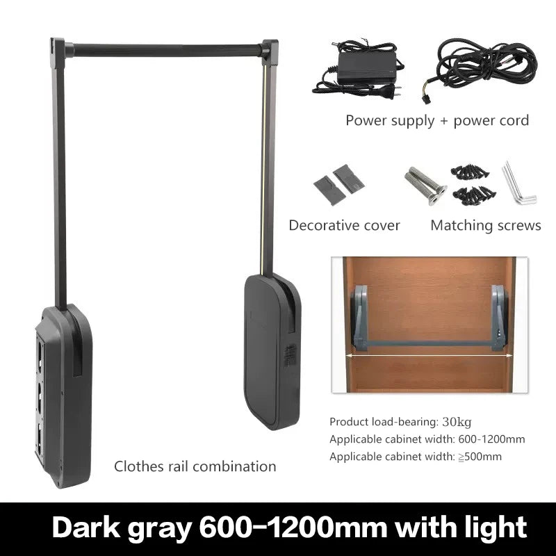 Kleiderschrank Elektrischer Lift Kleiderstange Garderobe Hochschrank Intelligenter automatischer Kleiderbügel Touch Rise Return Kleiderstange