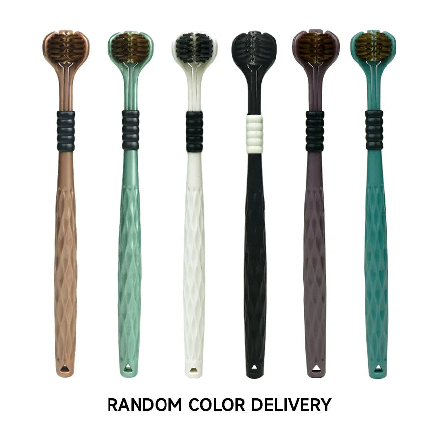 3D-Handzahnbürste Dreiseitige U-förmige weiche Zahnbürste für die umfassende Mundreinigung für Erwachsene (Farbe zufällig)