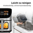 8-Liter-Heißluftfritteuse mit Sichtfenster und Backofen