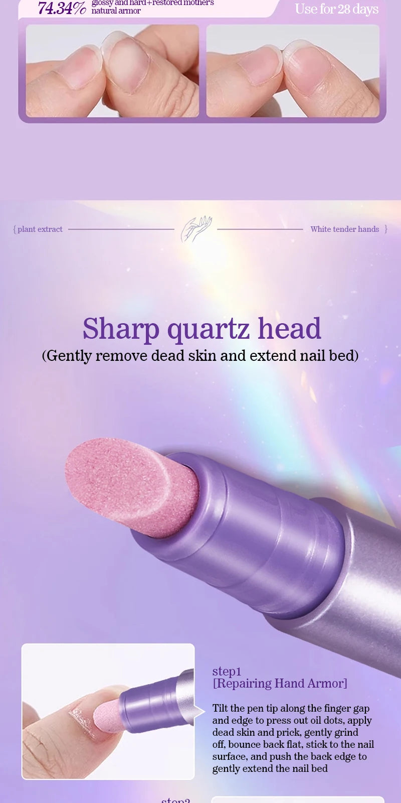 3-in-1 Nagelhautöl Stift Hand Rüstung Essenz Pinsel Nagelhautschieber Maniküre Pflegewerkzeuge Abgestorbene Haut Nagelhautentferner Stift Nail Art Stift