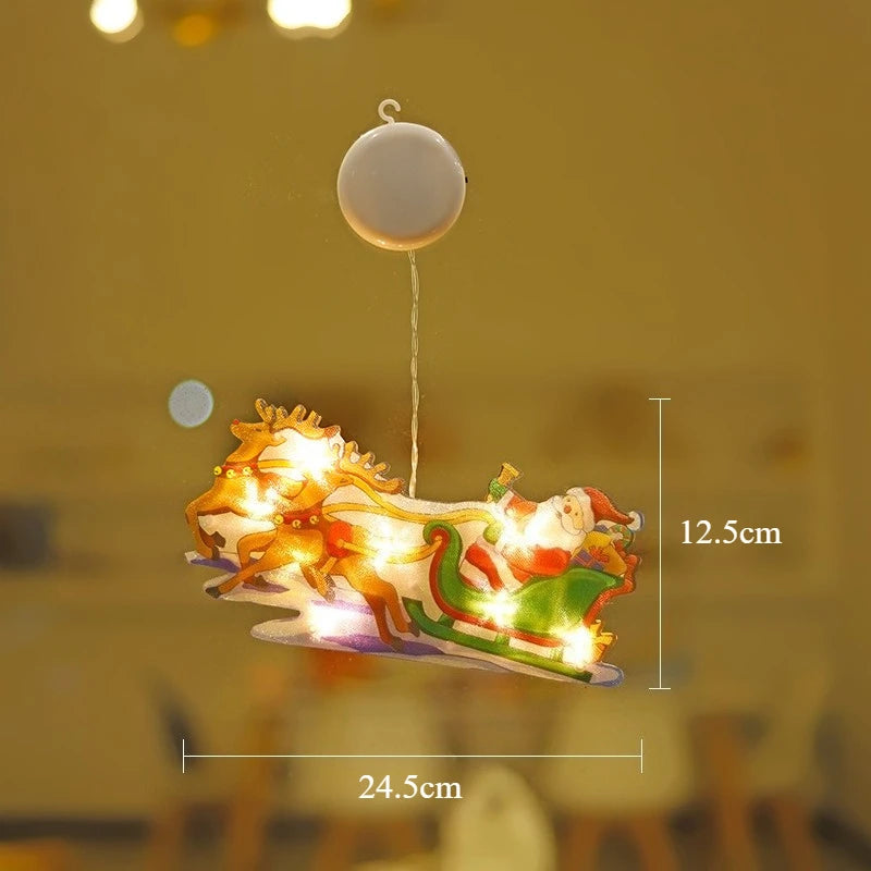 Neue dekorative LED-Weihnachtslichter, Santa Claus Rentier Fenster Display geformte Lichter für das Festival