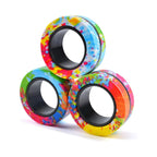 Magnetische Ringe Zappelspielzeug, ADHS Angst Magnetischer Fingerspinner Coolstes Magnet Stressabbau-Spielzeug für Kinder Erwachsene Teenager Geschenke