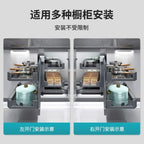 Eckkorb, Küchenschrank, komplett ausziehbar, Aufbewahrungsregal mit zwei Schubladen, Eckkorb