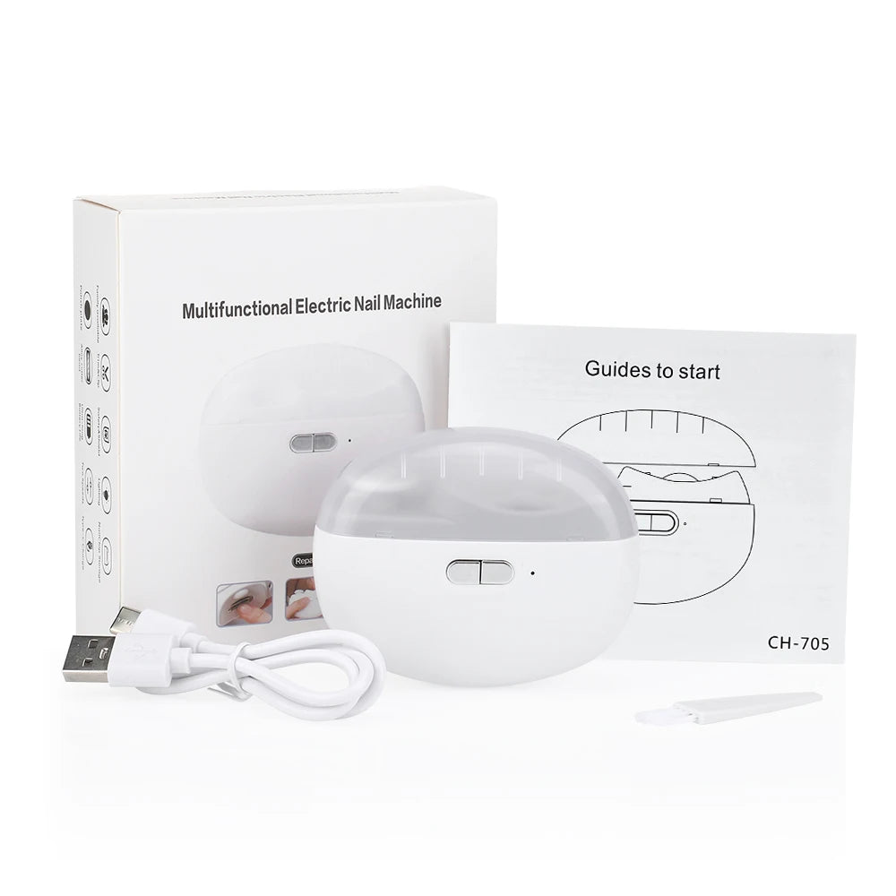 Elektrischer Nagelknipser, automatischer Aniküre-Trimmer mit Licht, für Erwachsene, Baby, Fingernagel, Zehenschere, Pediküre, Polieren, Nagelschneider