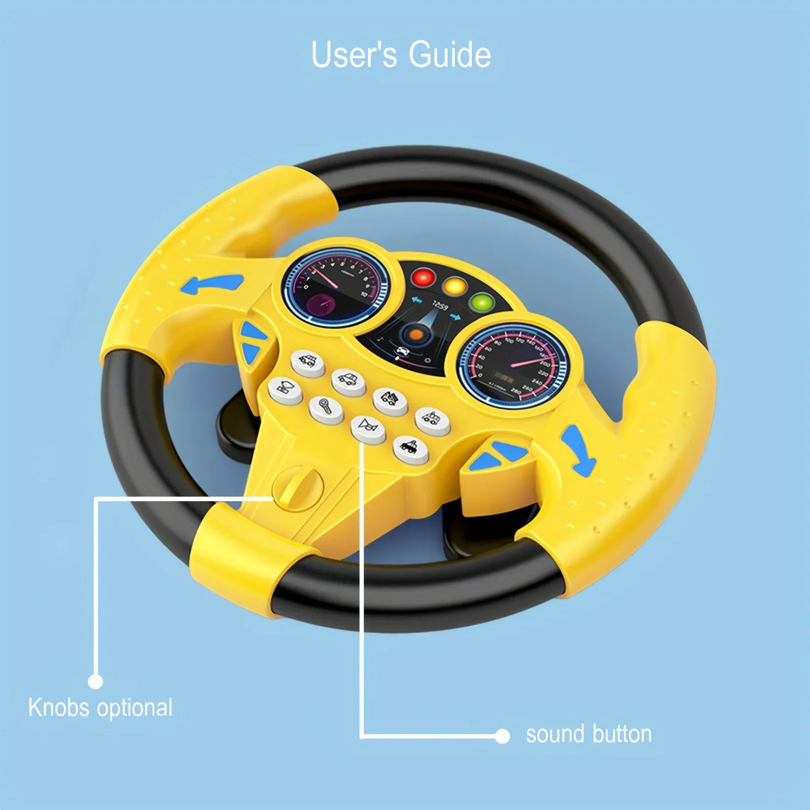 Kinder-Lenkrad Spielzeug – Simuliertes Autofahren, Lernspielzeug, Rosa oder Gelb, ab 3 J.