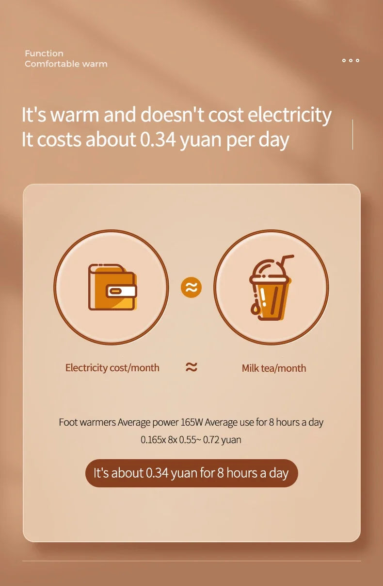 Tragbare Raumheizungen, faltbare Fußwärmer für Büros und Häuser, Tischbeine und Füße, mit Thermostat und Timer