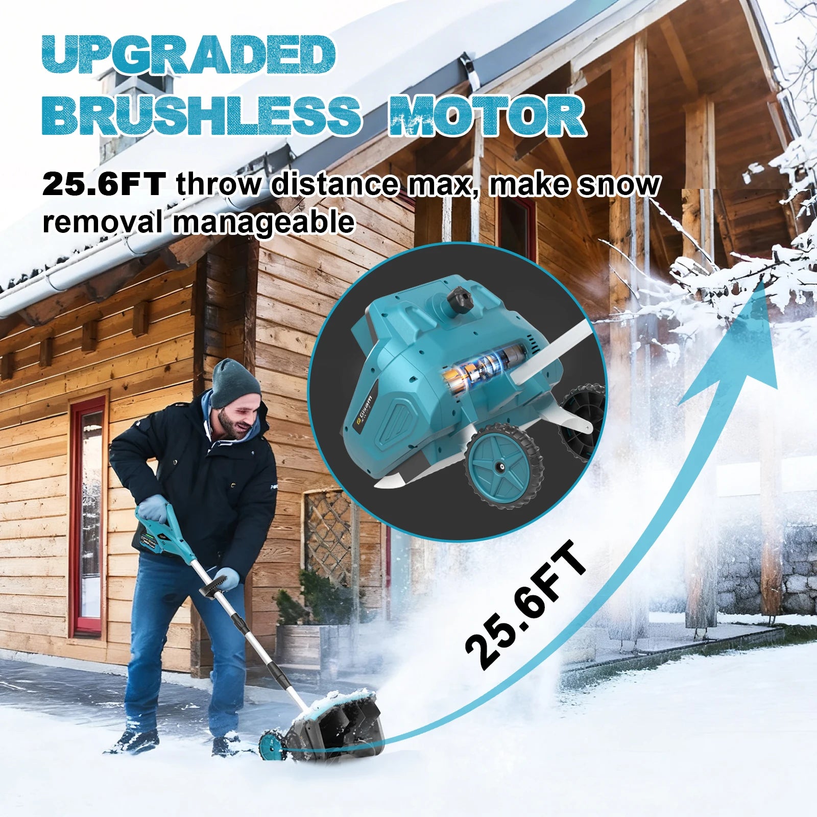 G perfil 13 Zoll bürstenloser elektrischer Schneepflug Schneekehrmaschine Akku-Sauberes Straßenhof-Elektrowerkzeug für Makita 18 V Akku-Pin