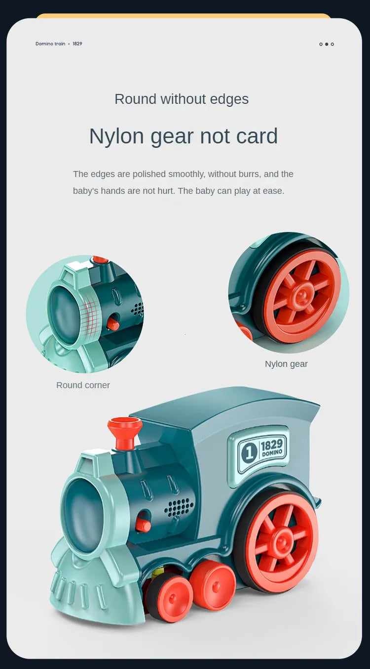 Automatische Verlegung Domino Zug Elektrische Auto Ziegel Blöcke Kits Kreative Spiele Intelligenz Pädagogisches DIY Spielzeug Kinder Geburtstag Geschenk