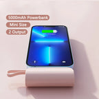 5000 mAh Kapsel Mini Power Bank für iPhone 14 Samsung Huawei Xiaomi Tragbares Ladegerät Powerbank mit Telefonhalter Ersatzakku