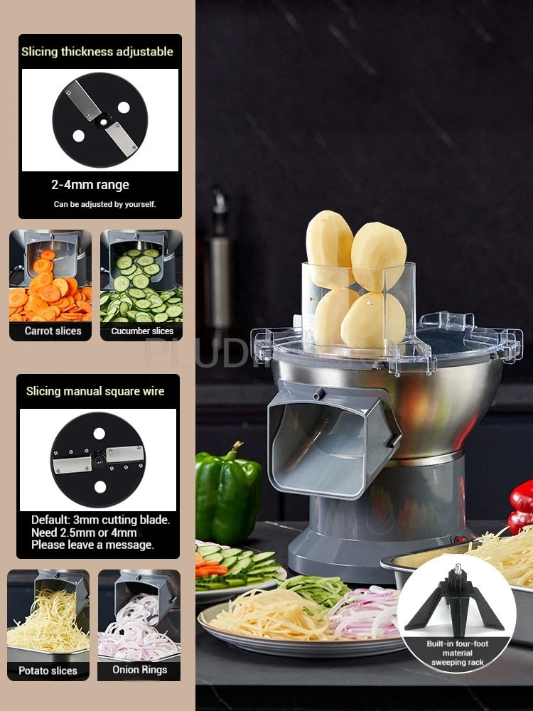 M1 Kommerzieller elektrischer Gemüseschneider, multifunktionale Küchenmaschine, kompakter Schnittlauch, Frühlingszwiebelschneider für Küche, Restaurant, Zuhause