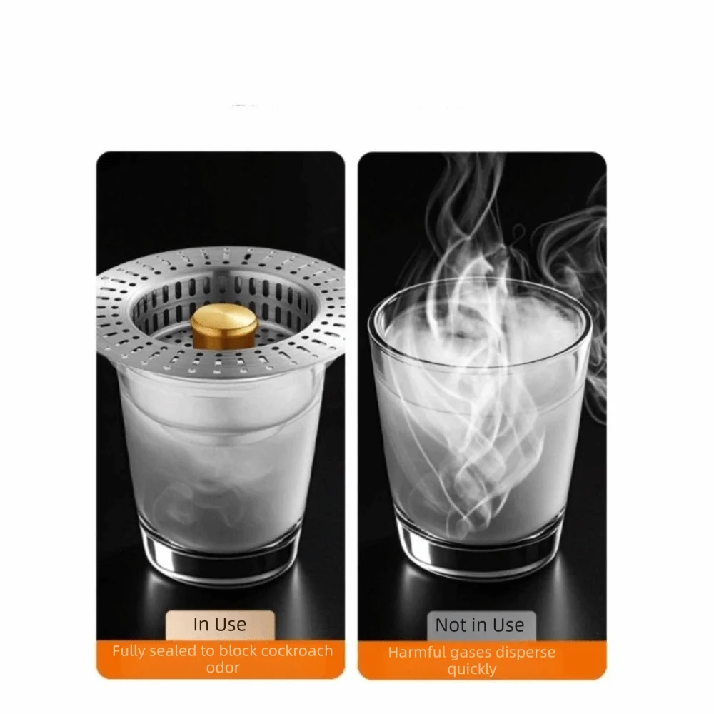 Edelstahl-Spülbeckensieb mit Pop-Up-Abflussstopper – Korbfilter, Anti-Verstopfung, 2 Stile