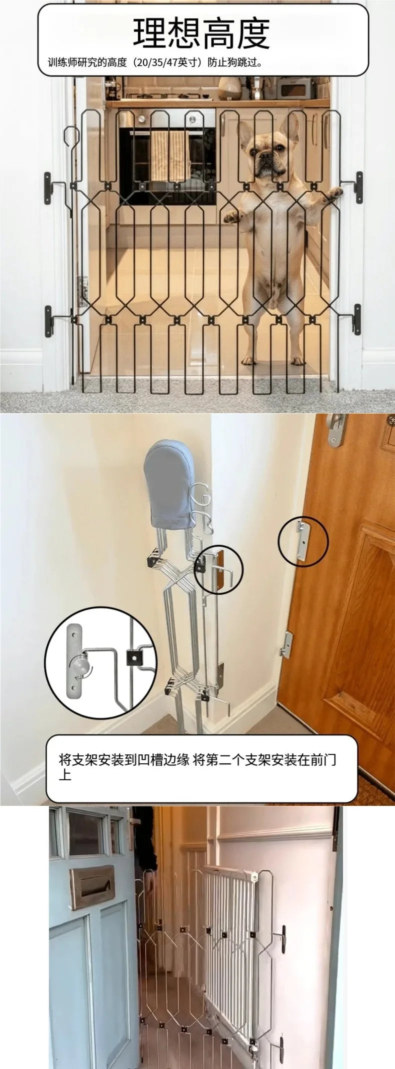 Haustierzaun, Isolationstür, faltbarer Haustierzaun, Etikettierung für Türzaun aus Edelstahl