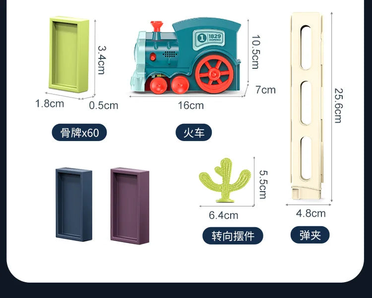 Automatische Verlegung Domino Zug Elektrische Auto Ziegel Blöcke Kits Kreative Spiele Intelligenz Pädagogisches DIY Spielzeug Kinder Geburtstag Geschenk