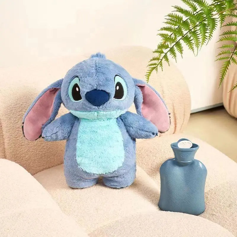 Stitch Anime Winter Extra große Plüsch-Wärmflasche für Damen, Zuhause, Wasserfüllung, Handwärmer, Urlaubsgeschenk für Freundin
