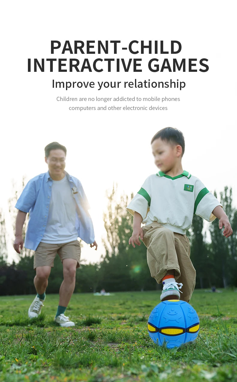 Verformbare fliegende Untertasse, Ball, magisches Entlüftungsspielzeug für Kinder, Outdoor/Indoor, Eltern-Kind-Fußdruckentlastung, Stress, Dekompressionsgeschenk