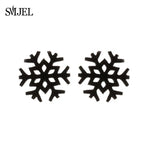 SMJEL Niedliche Tier-Hirsch-Ohrstecker, kleine Lebkuchenmann-Schneeflocken-Ohrringe für Mädchen, Edelstahl, Weihnachtsschmuck, Brincos