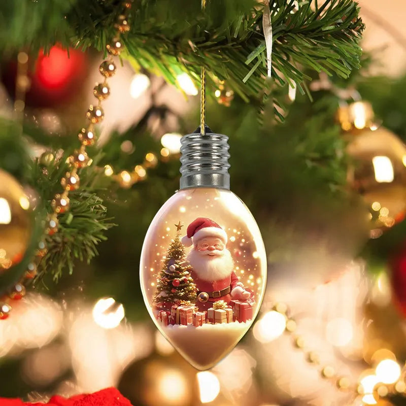 6 Stück Wunschflasche Weihnachtsbaum Anhänger Dekoration Acryl Weihnachtsanhänger Kinder Geburtstag Party Geschenke Weihnachtsschmuck