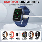 Tragbares kabelloses Uhrenladegerät, Typ C, 8-polig, Zwei Schnittstellen für Apple Watch S9 8 7 6 5 4 3 2 1 SE Ultra Series, Schnellladegerät