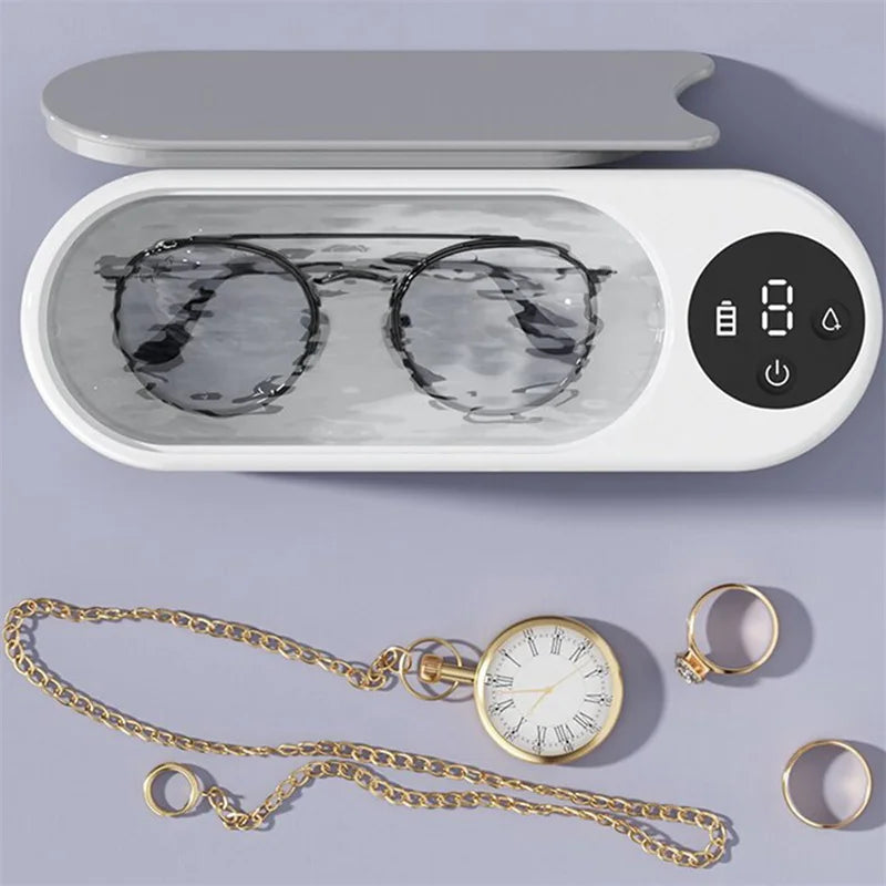 Nettoyeur à ultrasons portable Clean Pod 450 ml, appareil de nettoyage pour bijoux, bagues, lunettes, pinceaux de maquillage