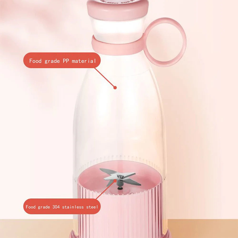 Wiederaufladbare Mixer, frische Frucht-Entsafter, blau/rosa, tragbare USB-Saftflasche, Mini-schneller elektrischer Mixer, Smoothie-Eismaschine