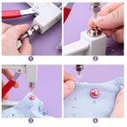 Perlen-Nieten-Setzmaschine für DIY – Halbperlen auf Kleidung, Taschen & Schmuck | inkl. 1000 Nieten