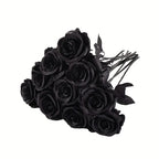 Künstliche Schwarze Rosen – Langer Stiel, Tischdeko | 5 oder 10 Stück